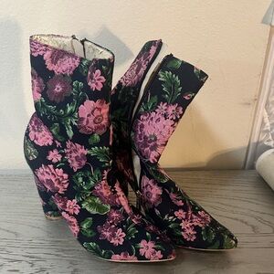 Floral Ankle Boots